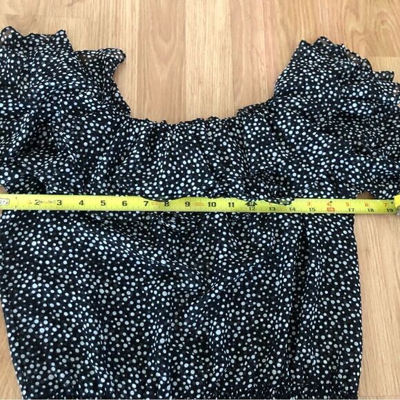 NWT MISA Los Angeles Carlan Top in Black Polka Dot - Picture 6 of 11